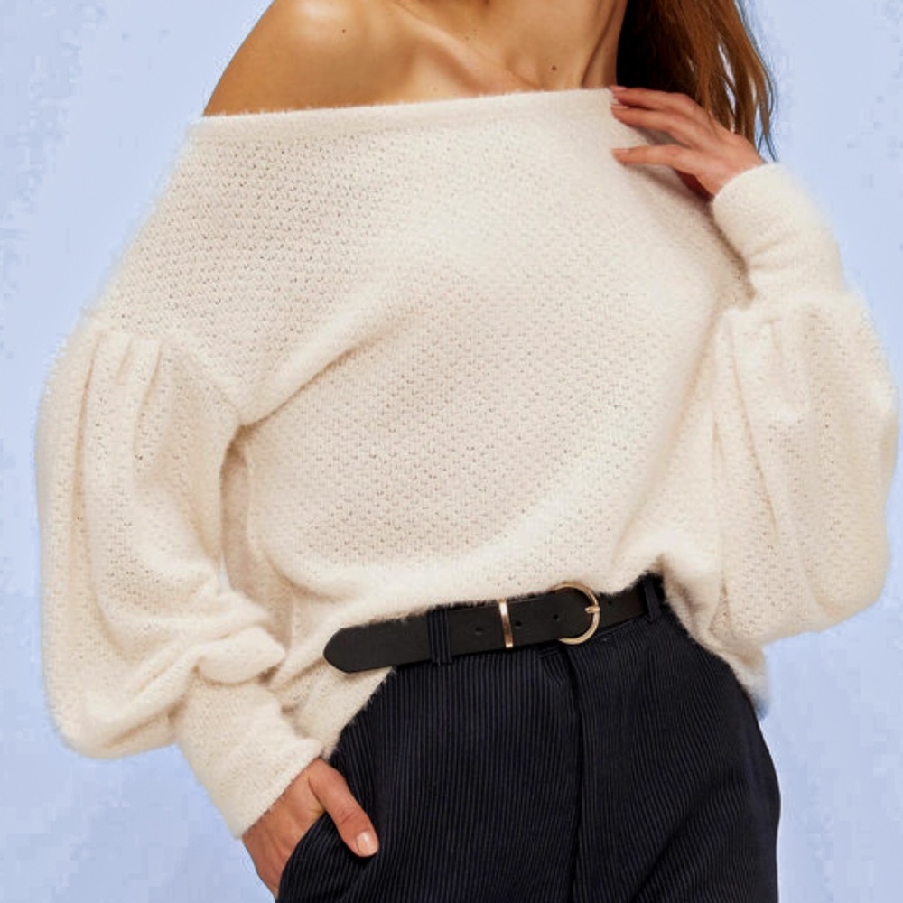 Project Social T Dita Chenille Off Shoulder Long Sleeve